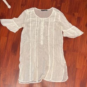 White Sheer Tunic Top